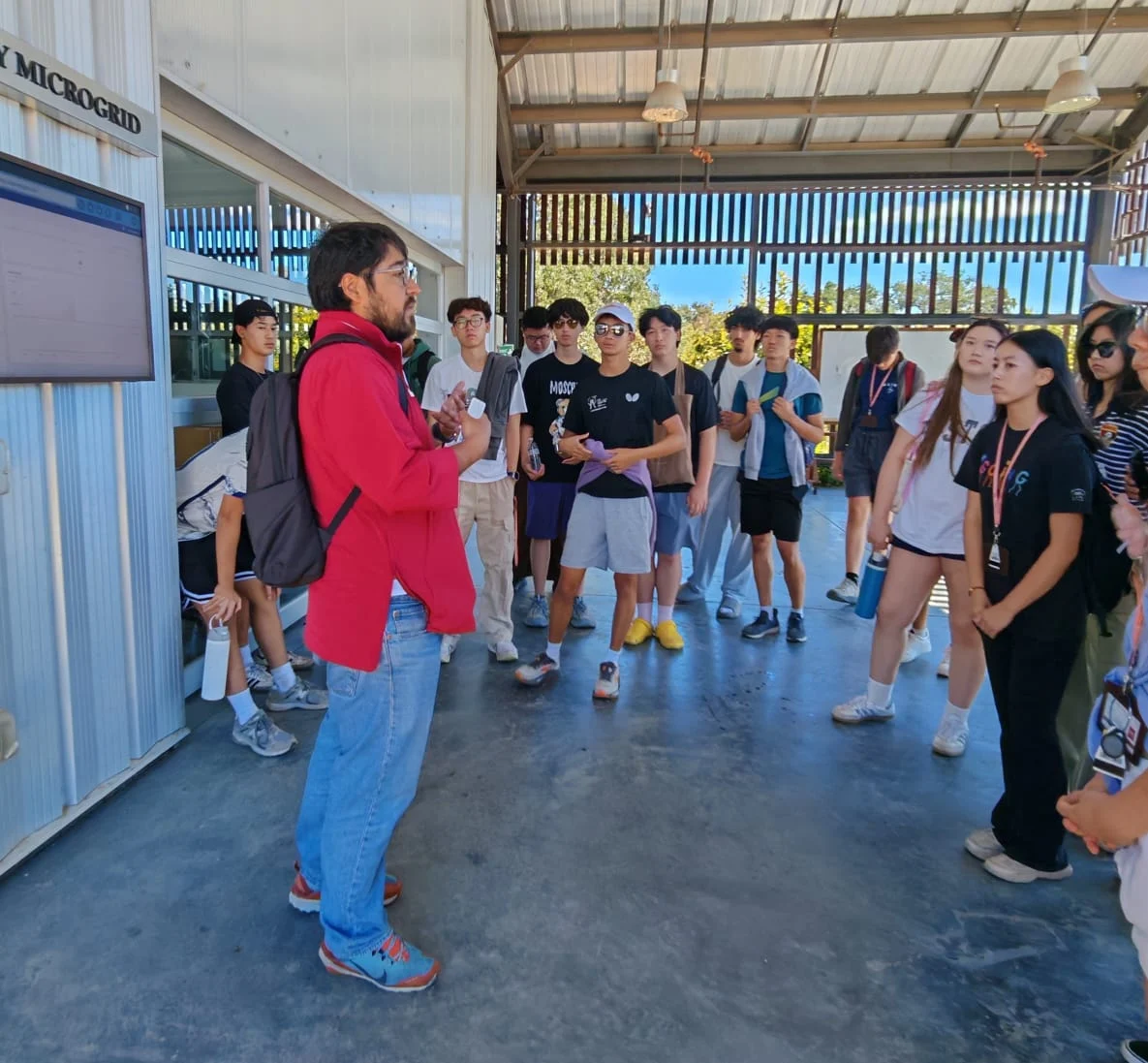 G-SIL students exploring an energy system during a guided visit