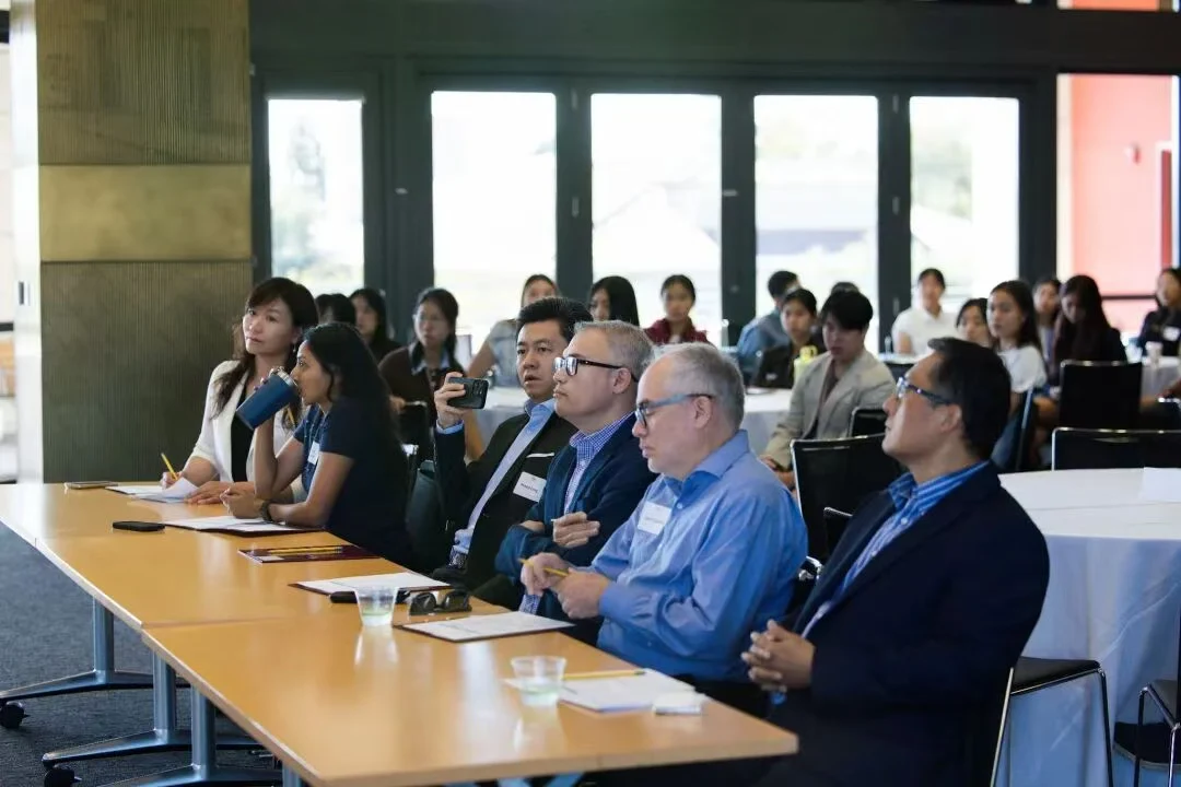 The project review panel listening to student presentations